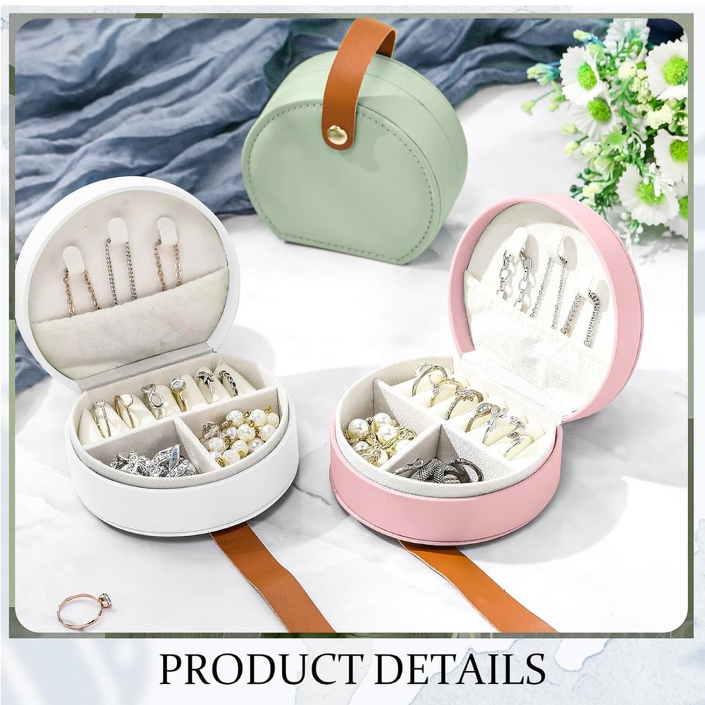 Mini Jewelry Travel Case 4 Pastel Colors Available - Picture 2 of 3